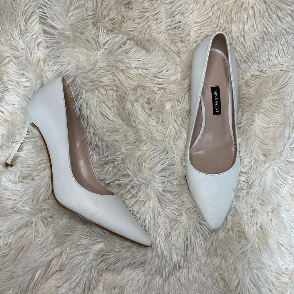 White Nine West Heels